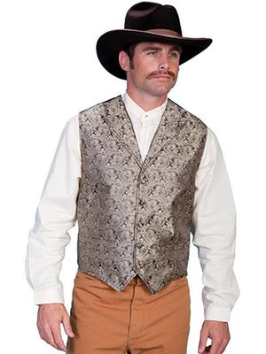 Scully Mens Classic Paisley Taupe Vest