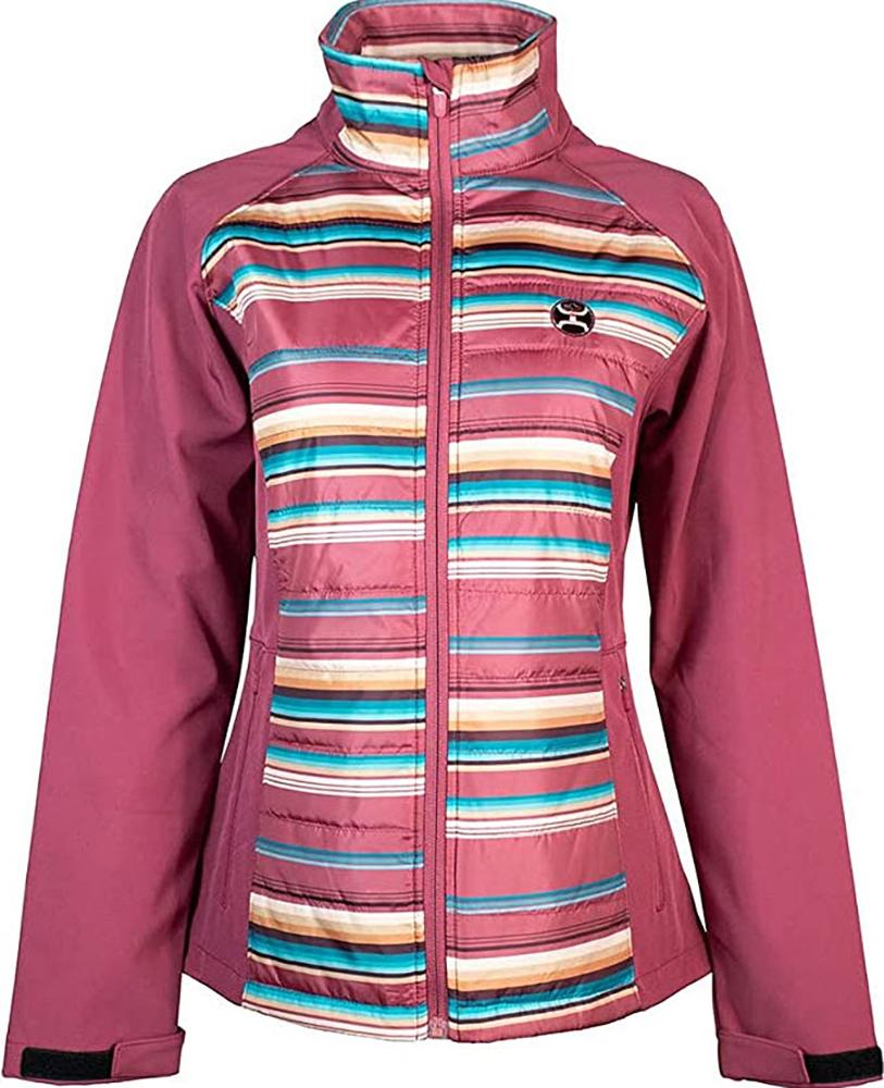 Girls Hooey Pink Stripe Softshell Jacket