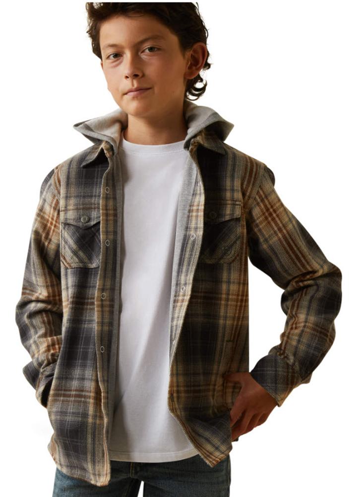 Ariat Boys Retro Heston Hooded Flannel Jacket