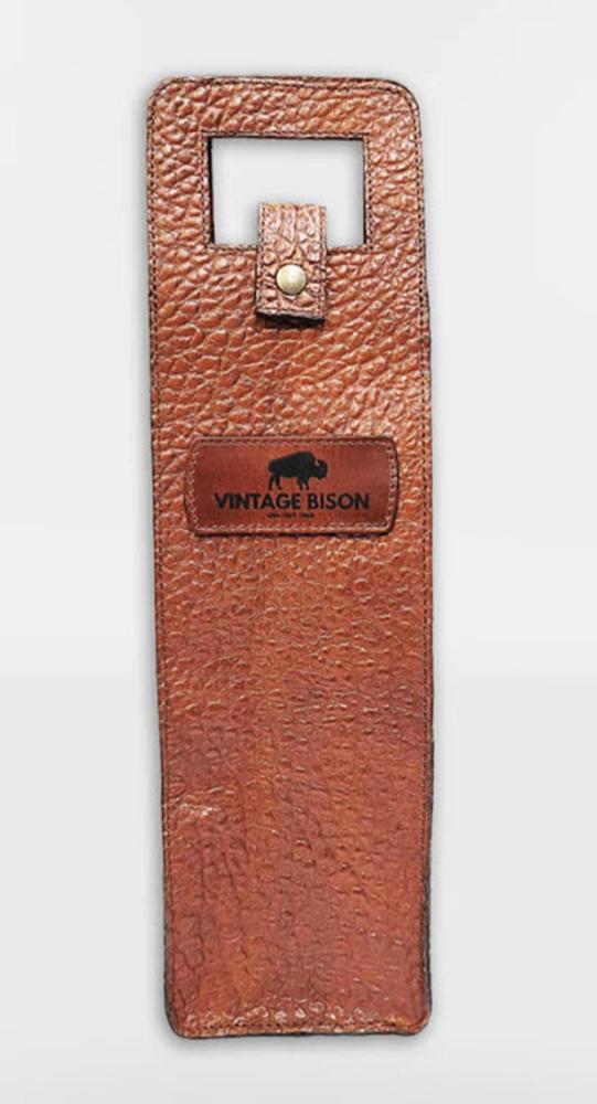 Vintage Bison Leather Wine Carry Bag USA Made
