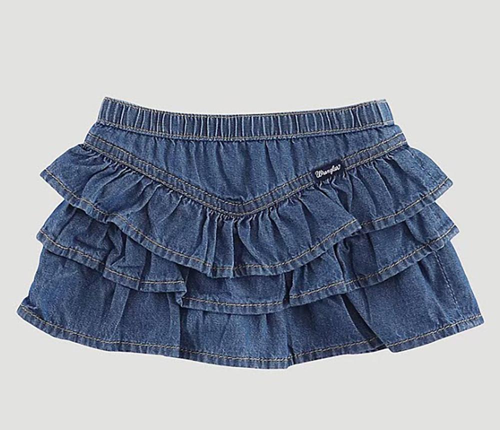 Wrangler Blue Denim Ruffle Toddler Skirt