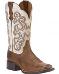 Ladies` Ariat Quickdraw Sandstorm & White Cowgirl Boot