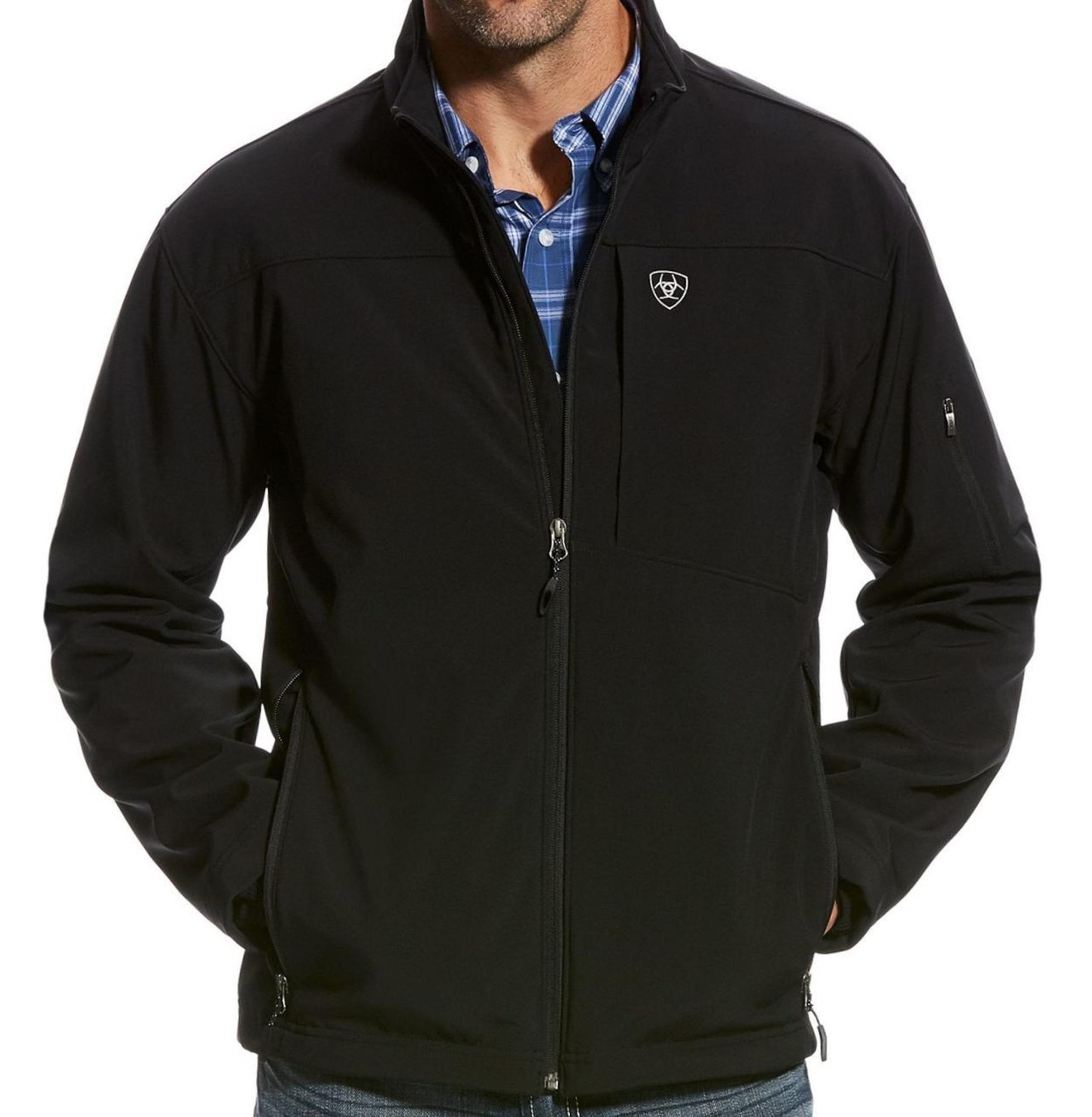 Men`s Ariat Vernon 2.0 Softshell Black Bonded Fleece Jacket