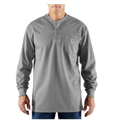 Carhartt FR Grey Long Sleeve Henley Shirt