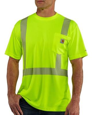 Carhartt Mens Class 2 High Visibility Taped Force Short Sleeve Tee