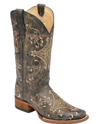 Distressed Diamond Embroidered Circle G Womens Boot L5078