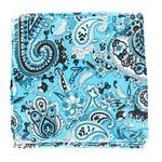 Wild Rags in Turquoise, Black, & White Paisley 100% Silk