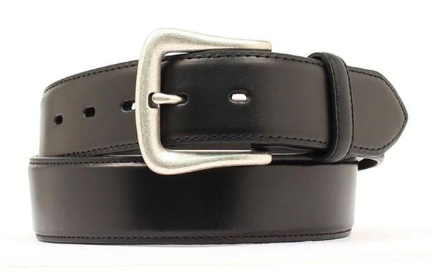 Mens Gloss Black Leather Basic Western Belt