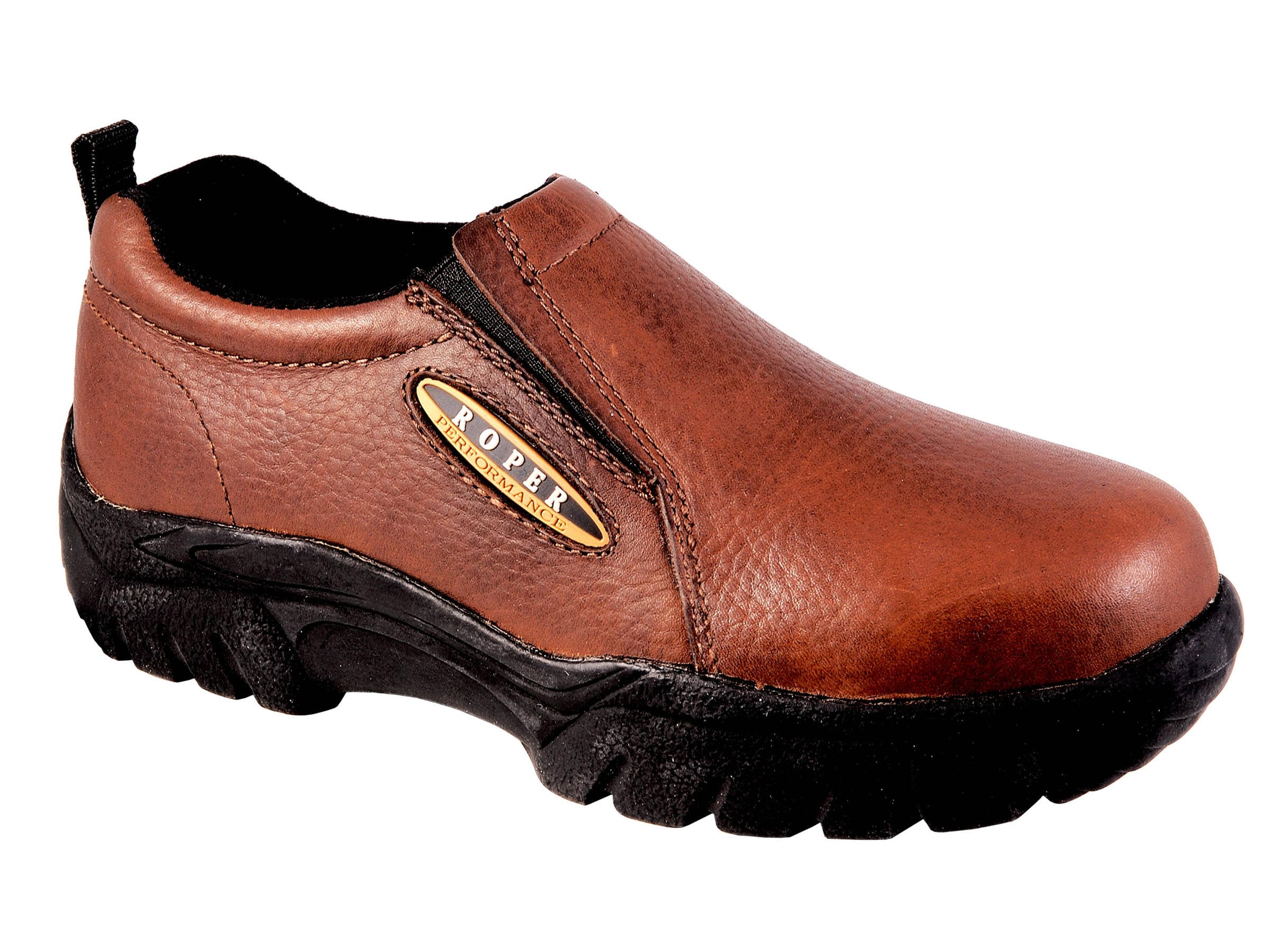 Wide Width Roper Brown Performance Slip On Western Shoes | Renegade Stores