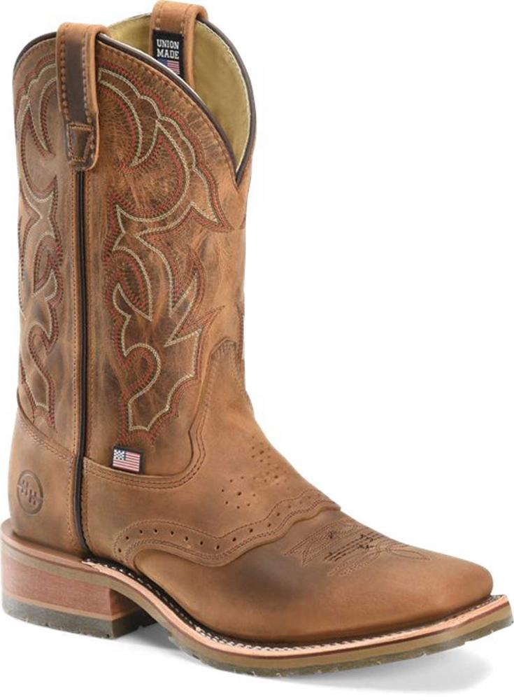 Double H Brown USA Made Jase Distressed Ice Square Toe Boot DH3560