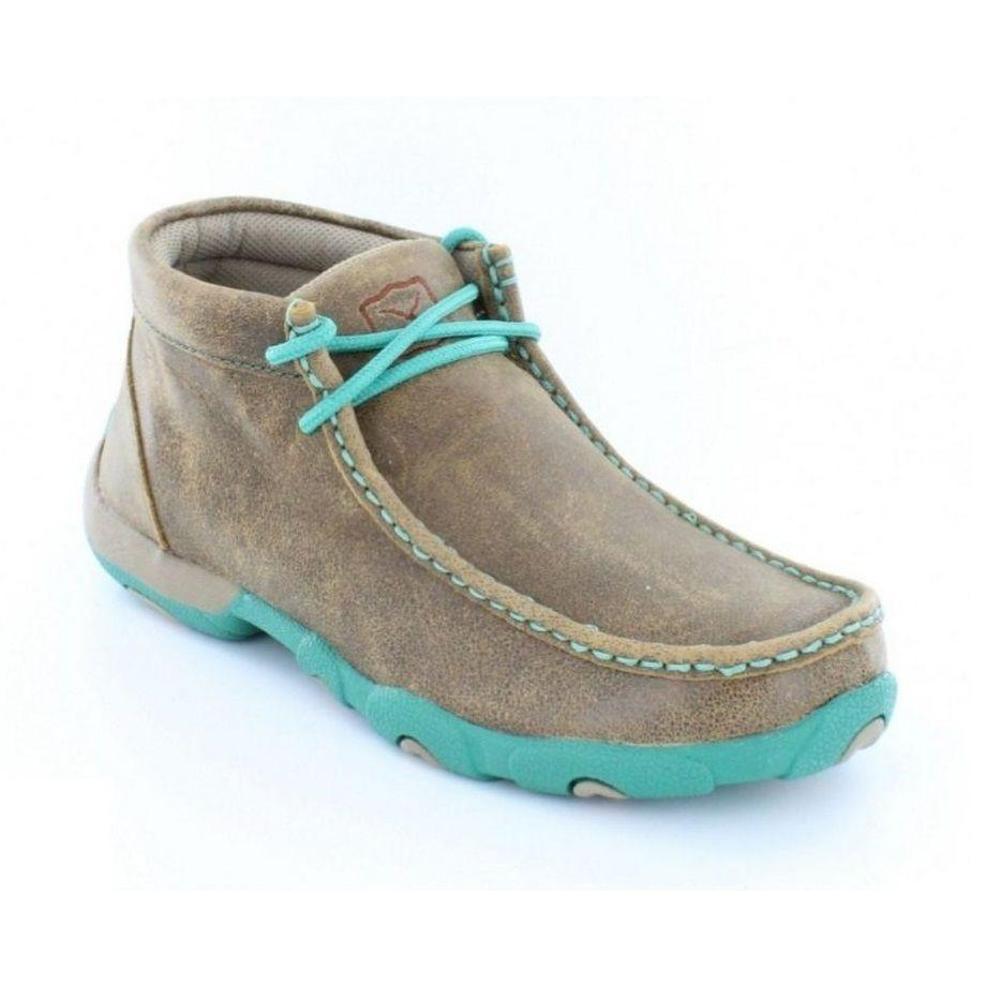 Womens Twisted X Driving Mocs with Turquoise Trim WDM0020