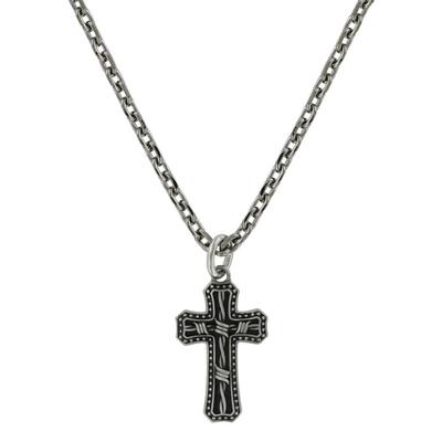 Mens Montana Antique Barbed Cross Necklace
