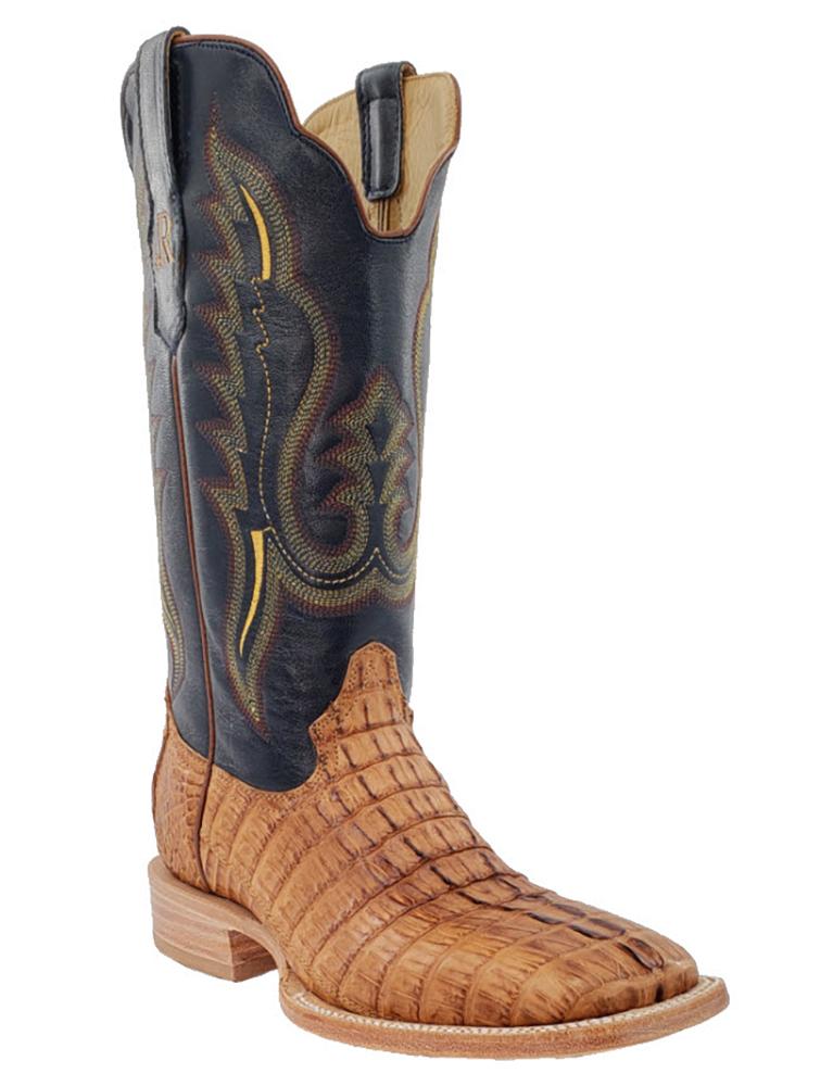 R. Watson Mens Horned Back Caiman Tail Leather Sole Exotic Boot