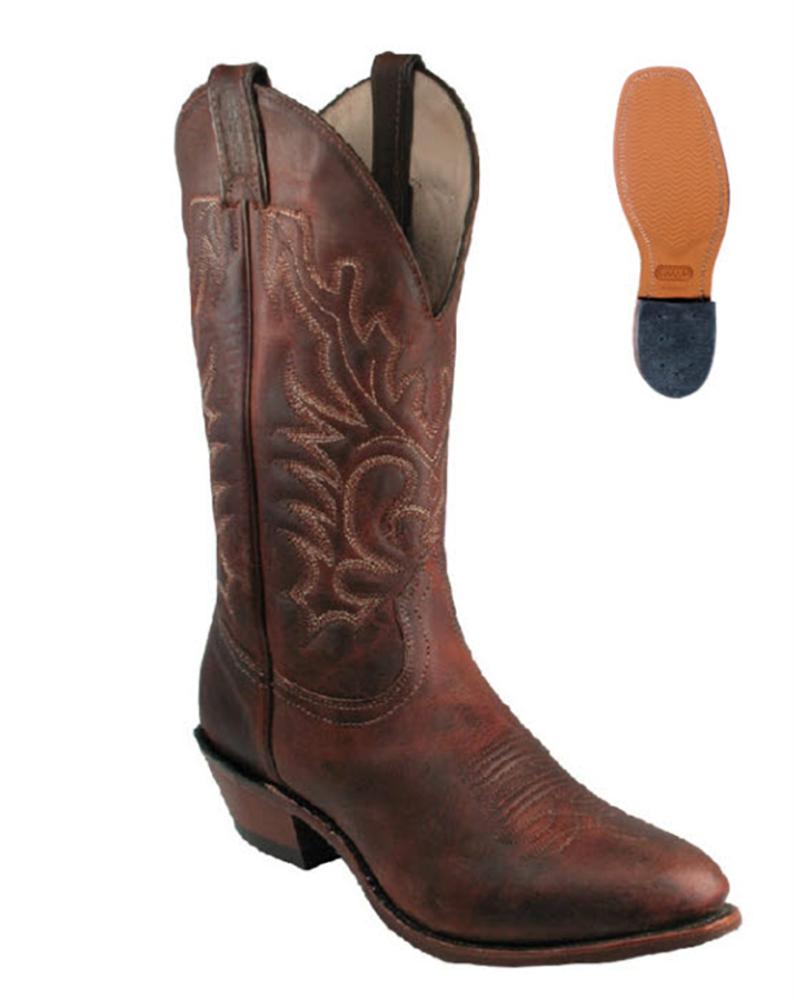 Boulet Mens Rider Sole Western R Toe Cowboy Boot