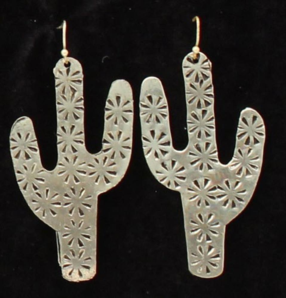 Silver Strike Floral Cactus Earrings