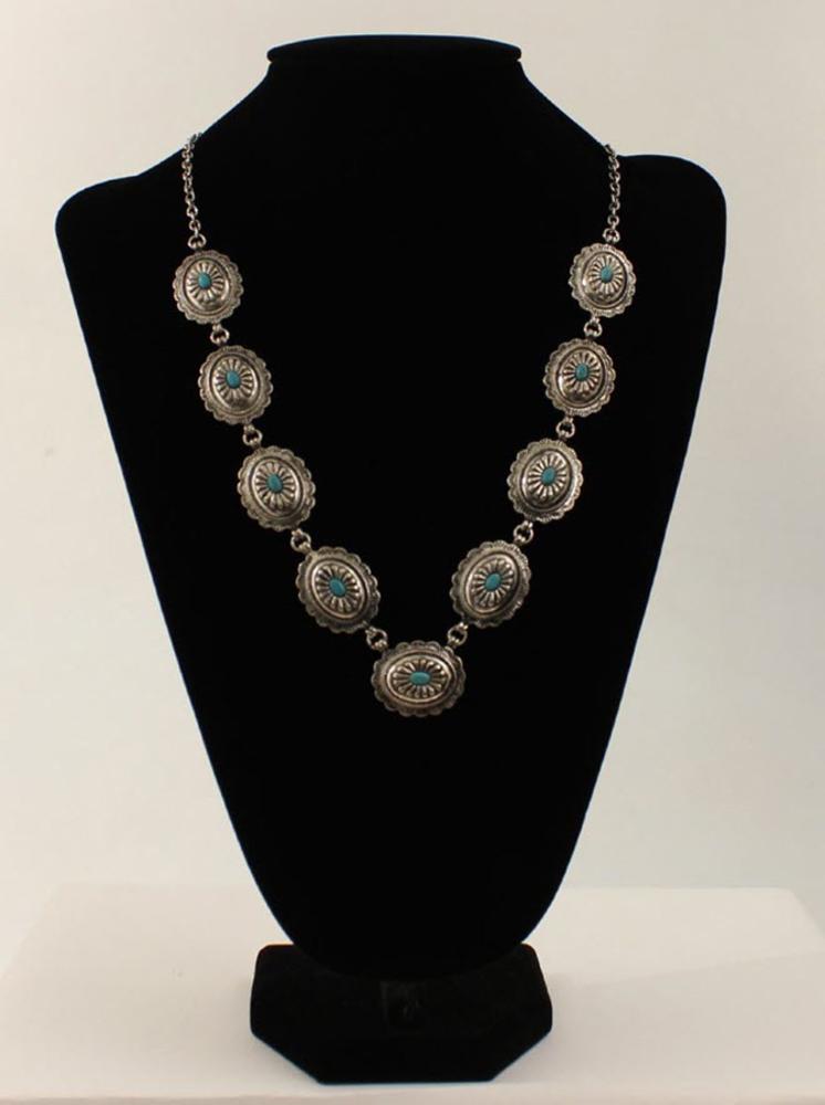 Silver Strike Antique Silver Linked Concho Jewelry Set