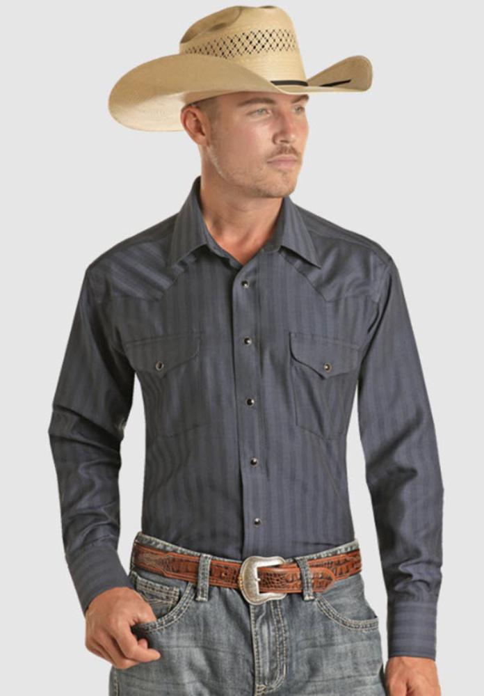 Blended Snap Western Mens Basic Shirt