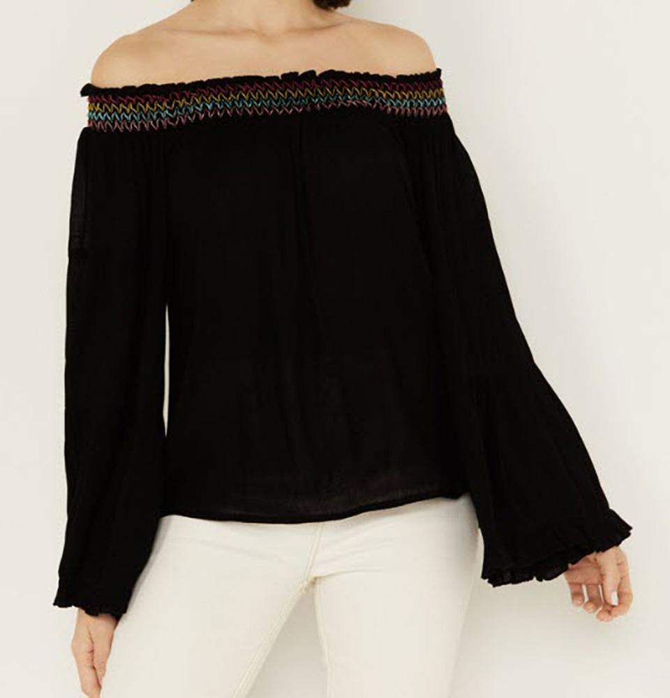 Panhandle White Label Off The Shoulder Smocked Top