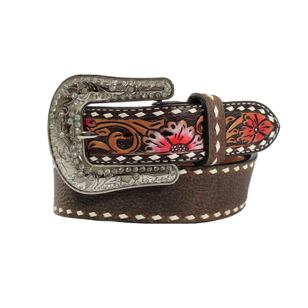 Angel Tanch Leather Belt Hand Painted Accents