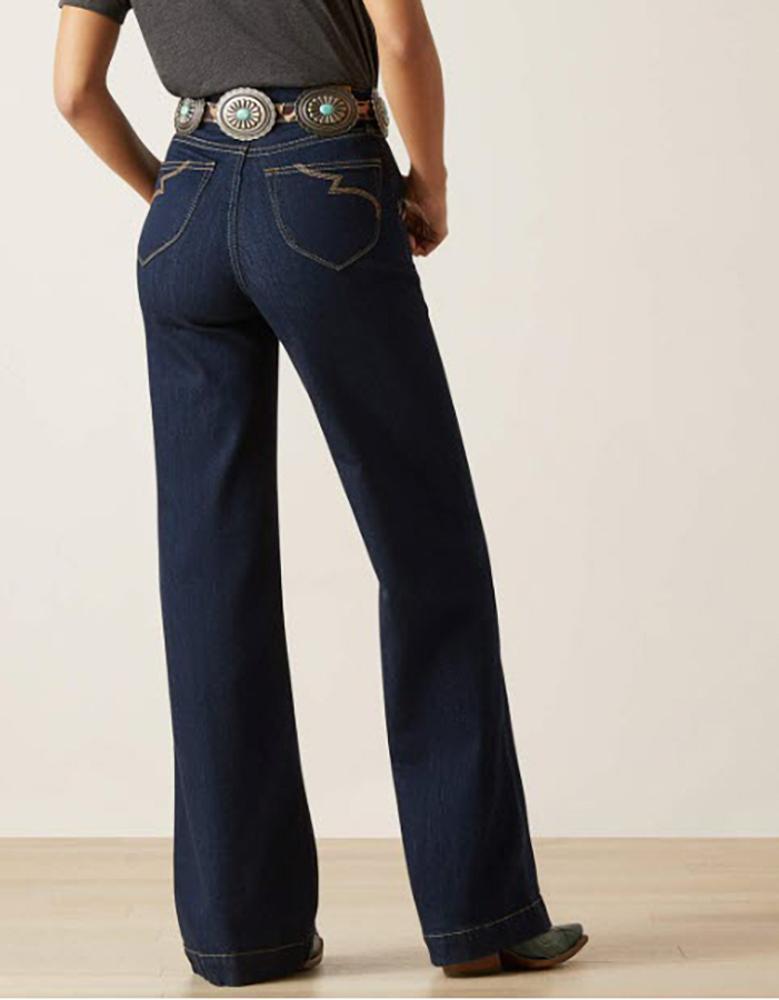 Ariat Wide Leg Western Rinse Womens Ultra High Rise Jean