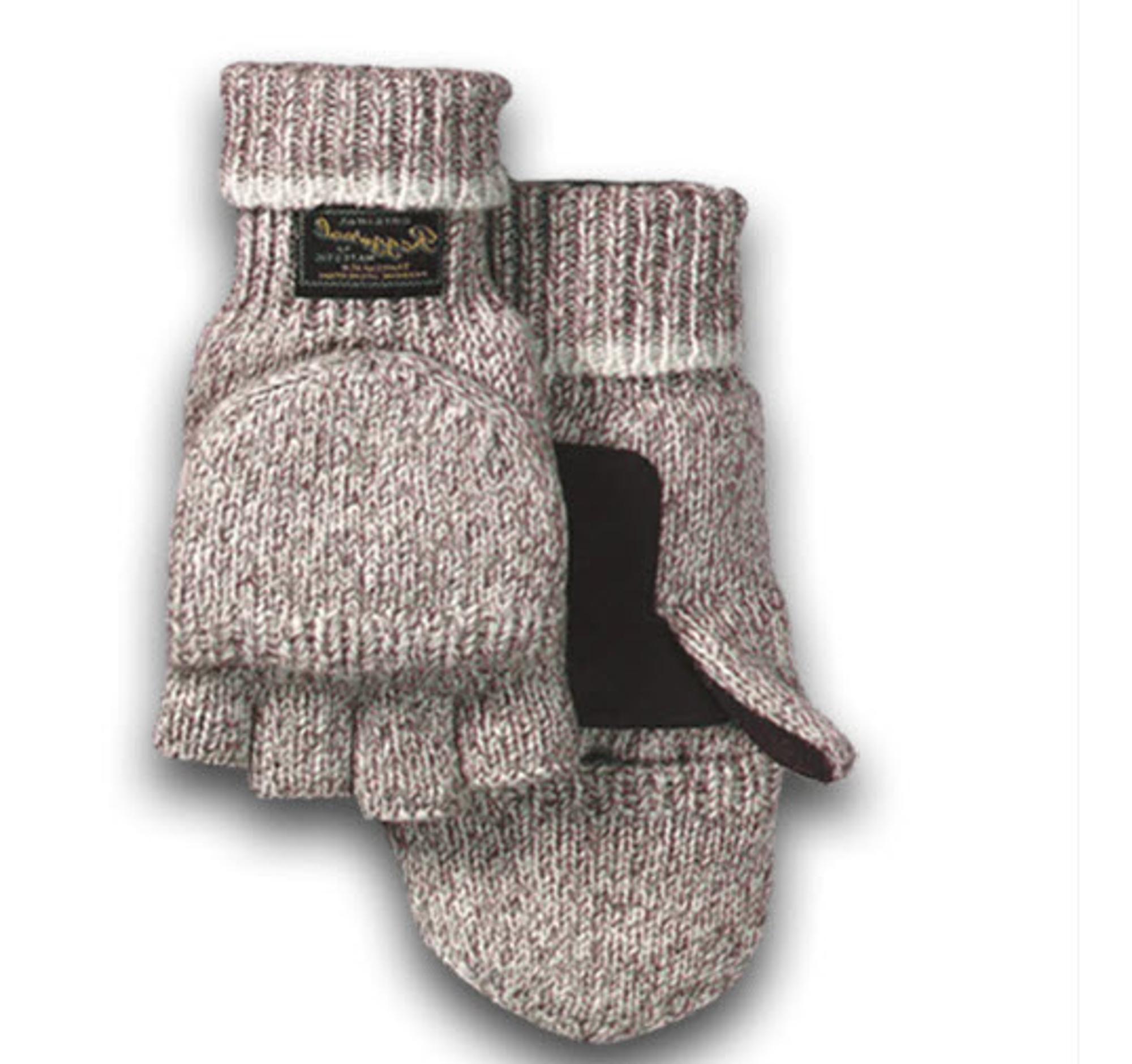 Unisex Rag Wool Mitton Gloves with Thinsulate Convertible Glove