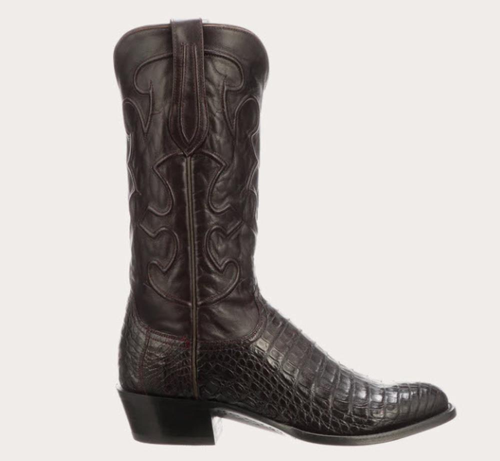 Lucchese Charles Caiman Belly RToe Mens Exotic Cowboy Boot