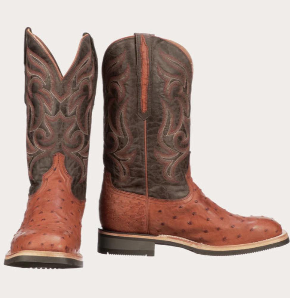 Lucchese Rowdy Full Quill Ostrich Exotic Mens Boot