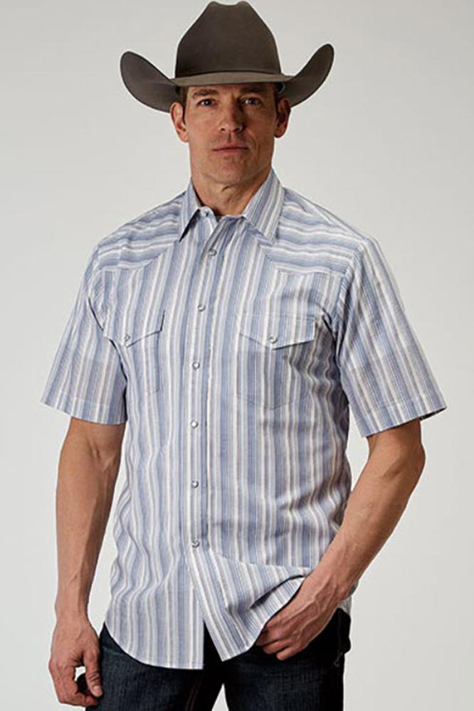 Roper Classic Short Sleeve Mens Western Snap Shirt