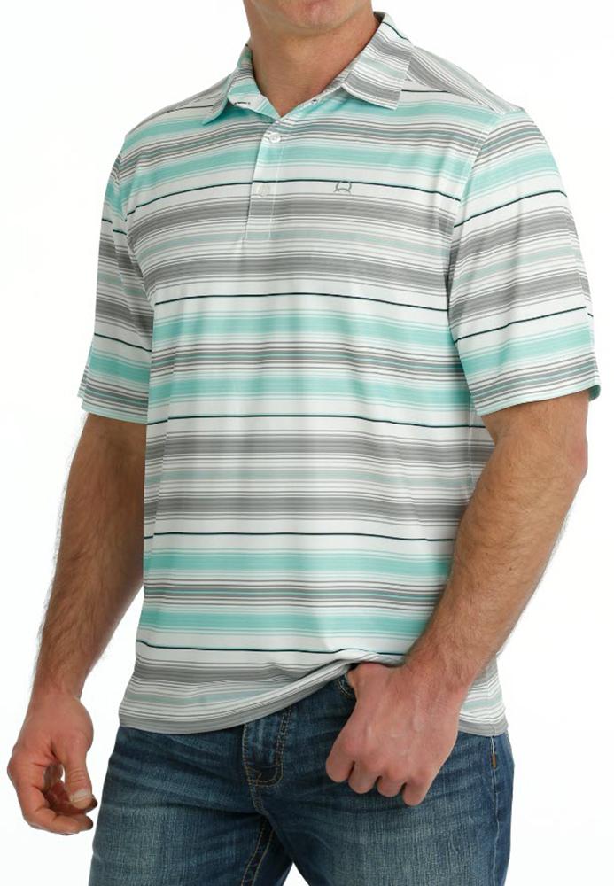 Cinch ArenaFlex Striped Mens Polo Shirt
