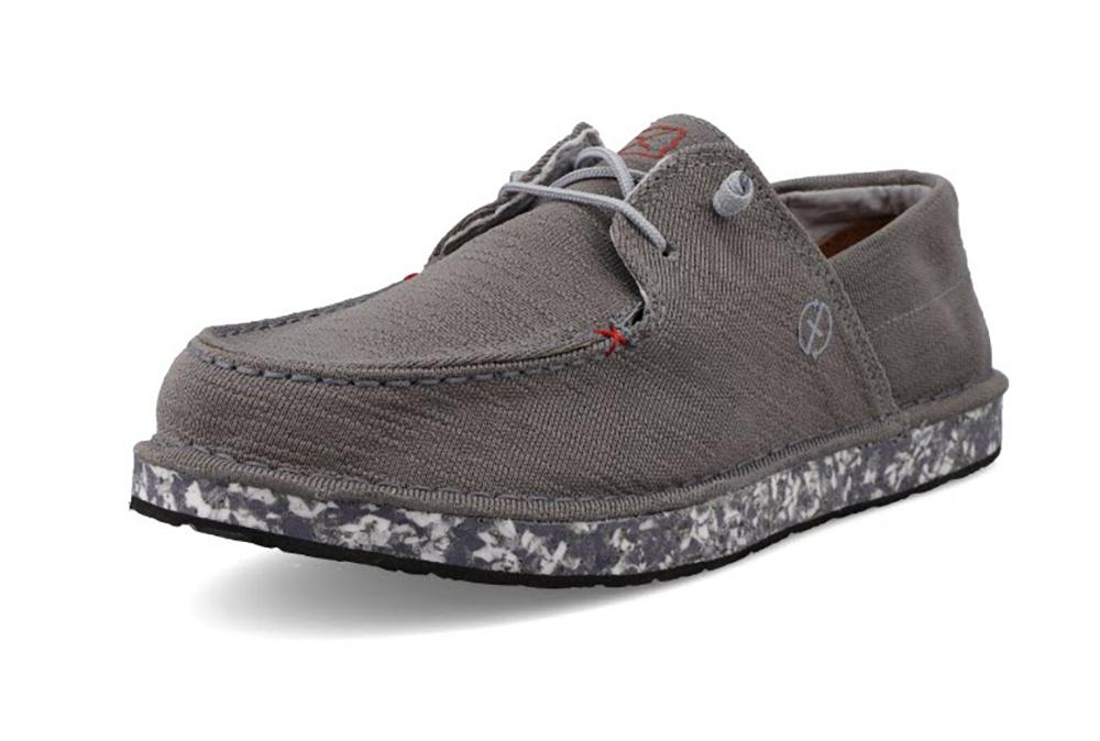 Twisted X Grey Circular Project Mens Boat Shoe