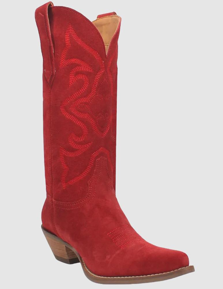 Dingo Out West Red Suede Fashion Snip Toe Boots