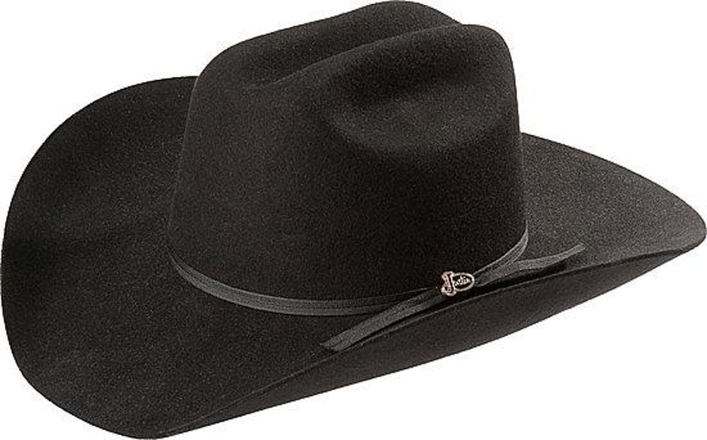 Justin 2X Roper Black Fur Felt Cowboy Hat