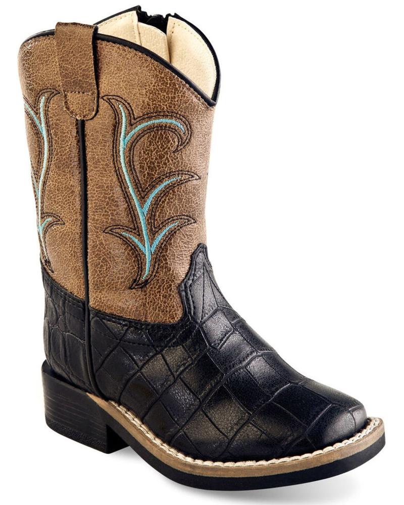 Old West Toddlers Crocodile Print Cowboy Boots