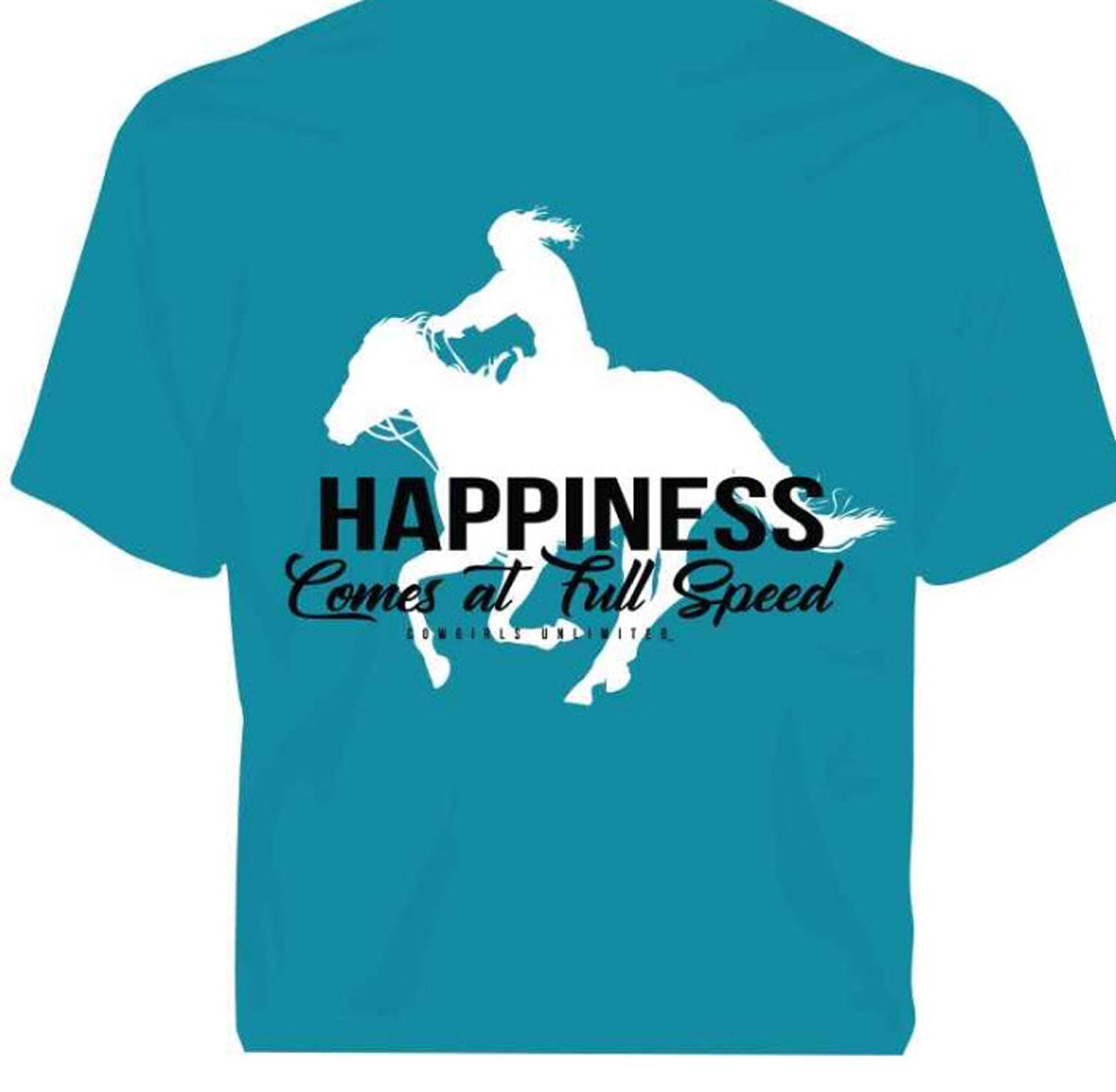Womens Happiness Comes At Full Speed Tee