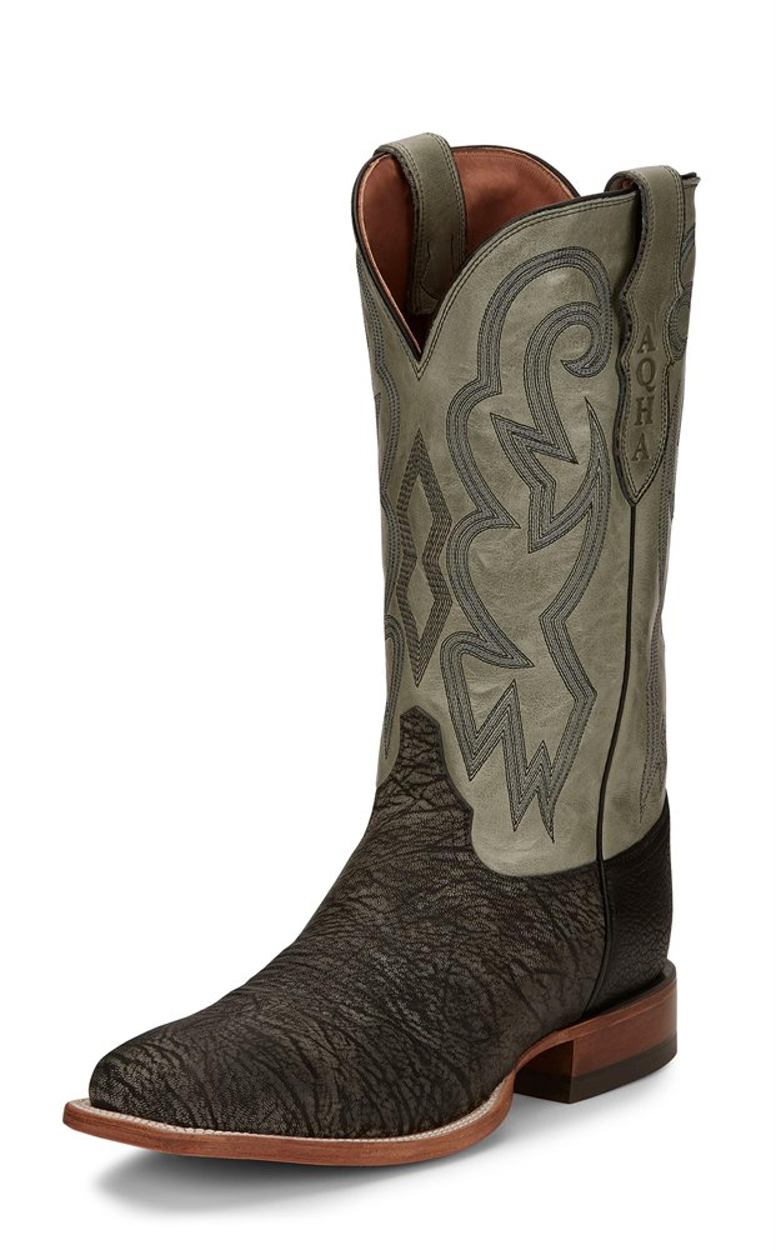 Justin Mens Mingus Antracite Zulu Goat Exotic Skin USA Made Boot ...