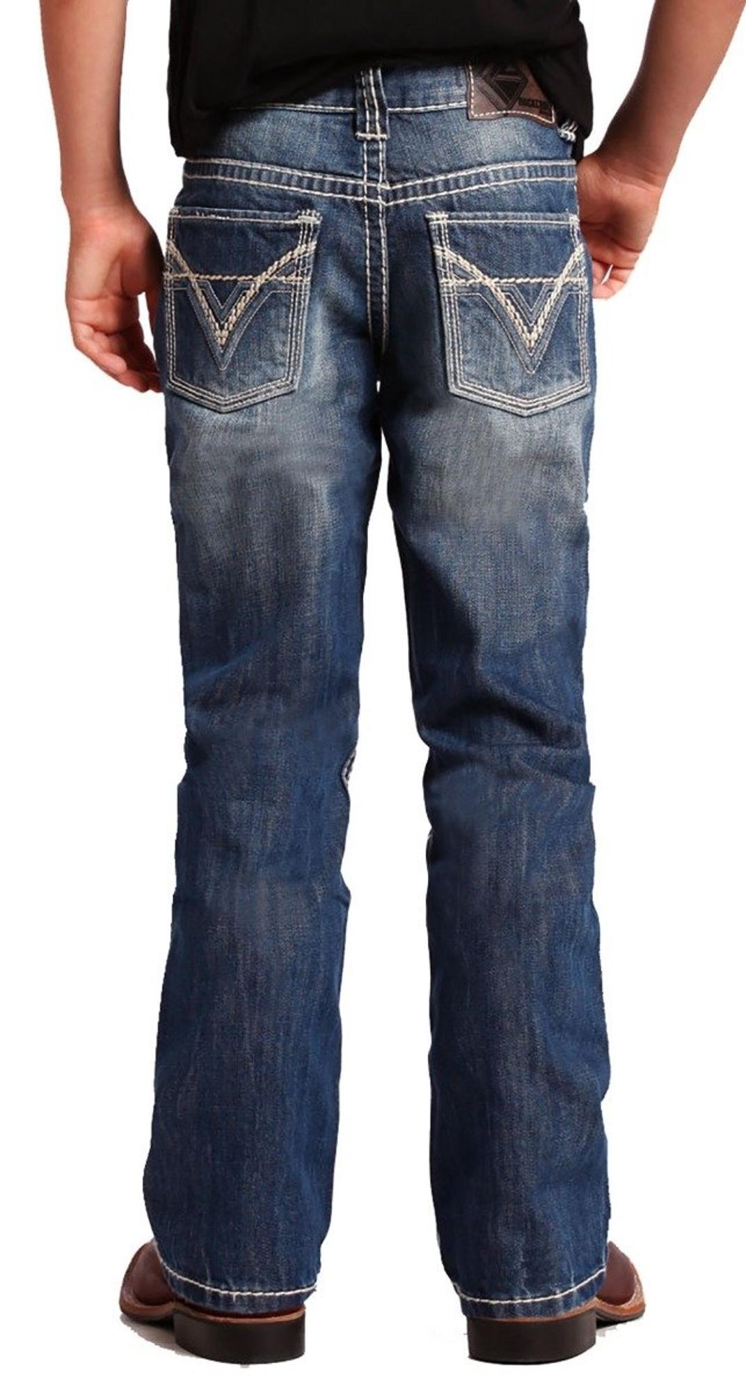 Boys Rock & Roll Cowboy BB-Gun Vintage Wash Boot-Cut  Jeans