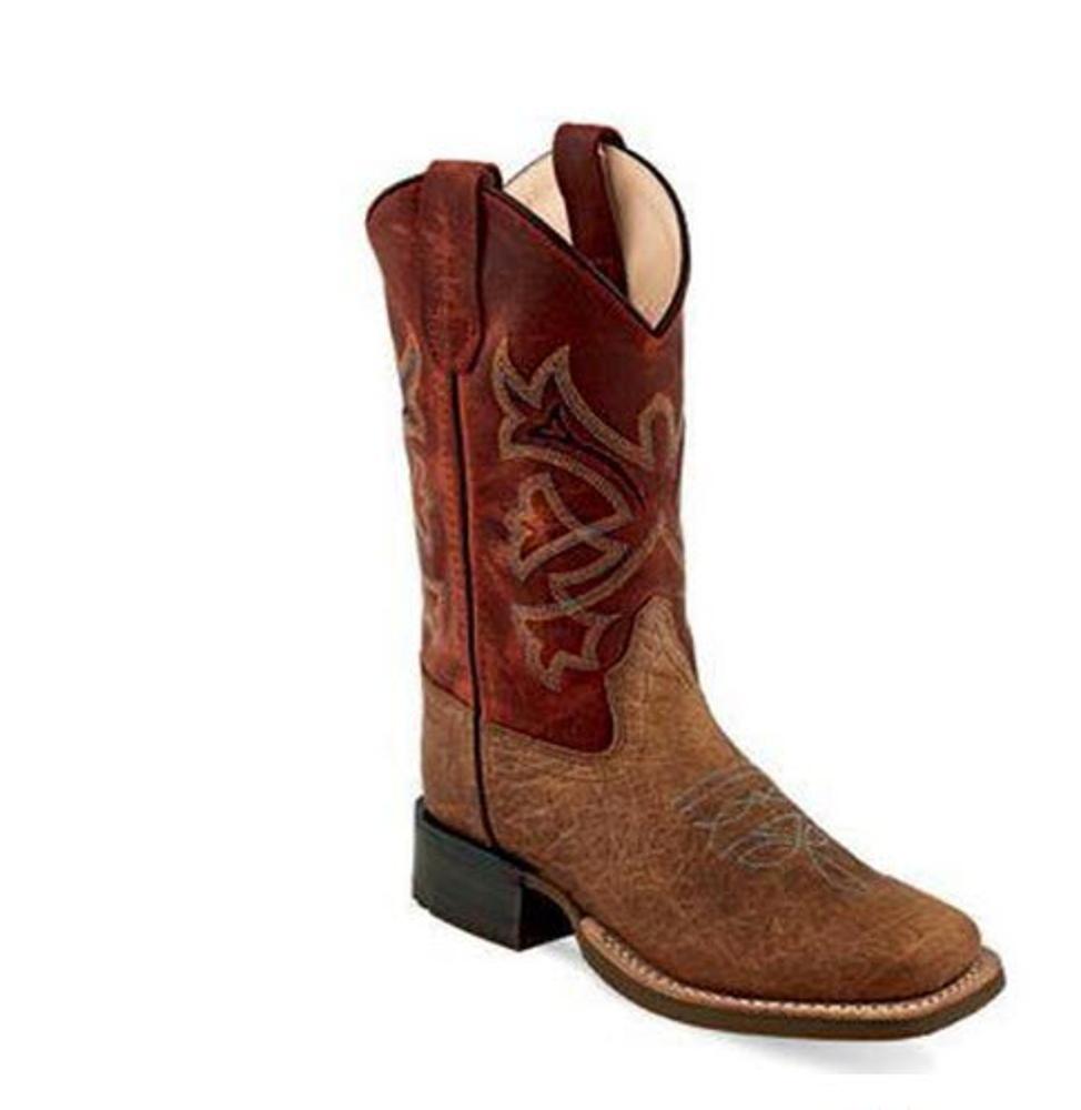 Old West Kids Rust Bullhide SquareToe Cowboy Boots