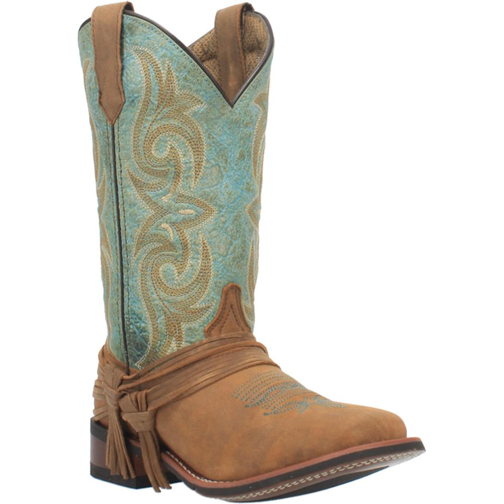 Laredo Womens Sadie Turquoise Square Toe Cowgirl Boot