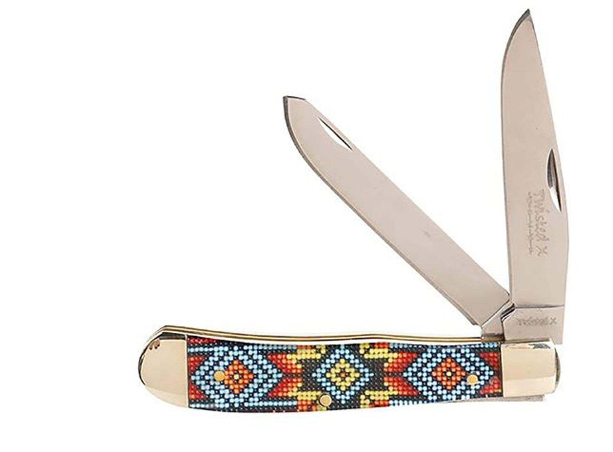 Twisted X Beaded Design Double Knife