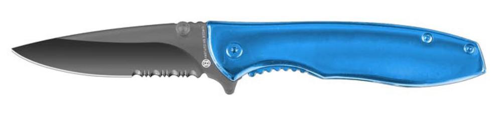 Blue 4 Inch Serrated Blade Knife
