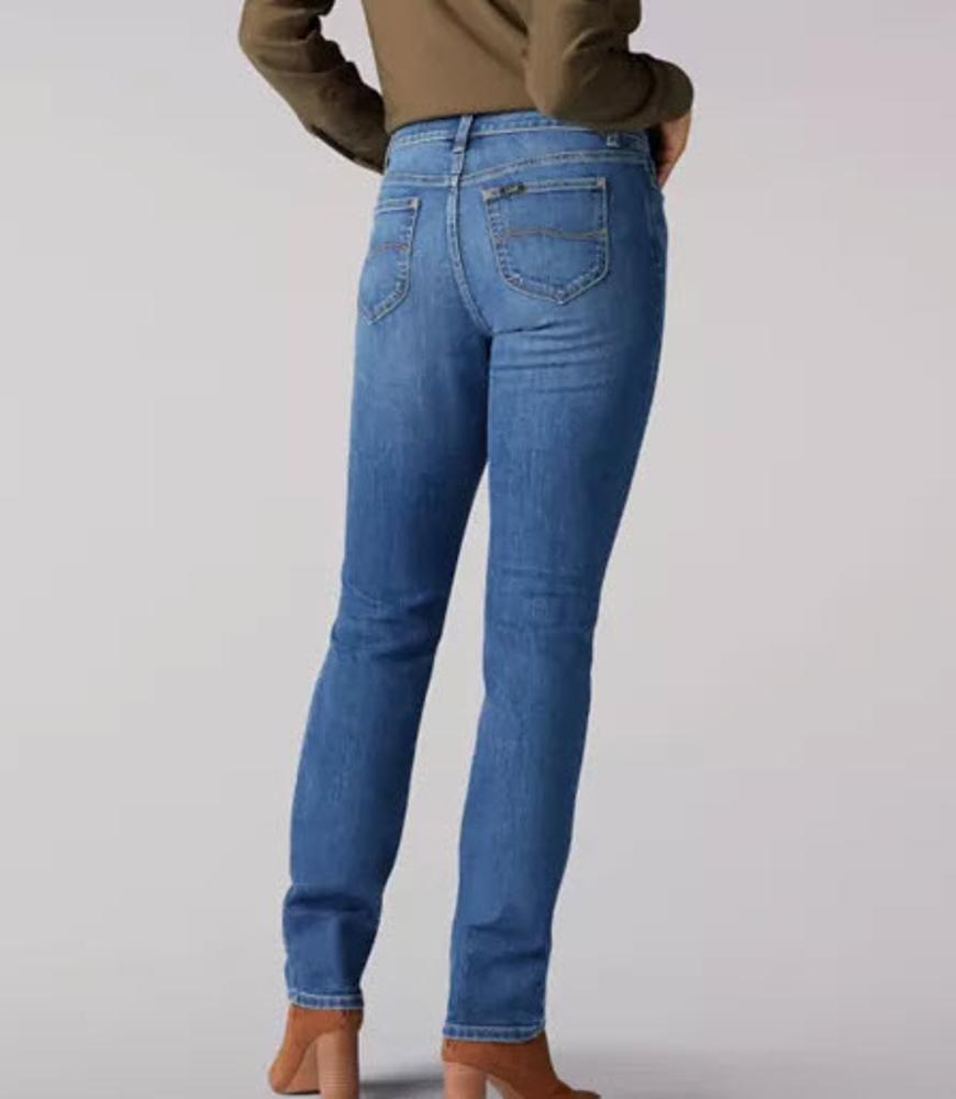Lee Womens Secretly Shapes Serene Regular Fit Straight Leg Jeans
