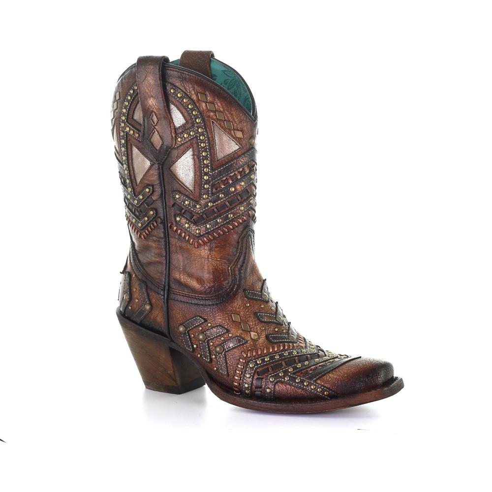 Corral Boots Womens Tobacco Overlay Narrow Square Toe Boot