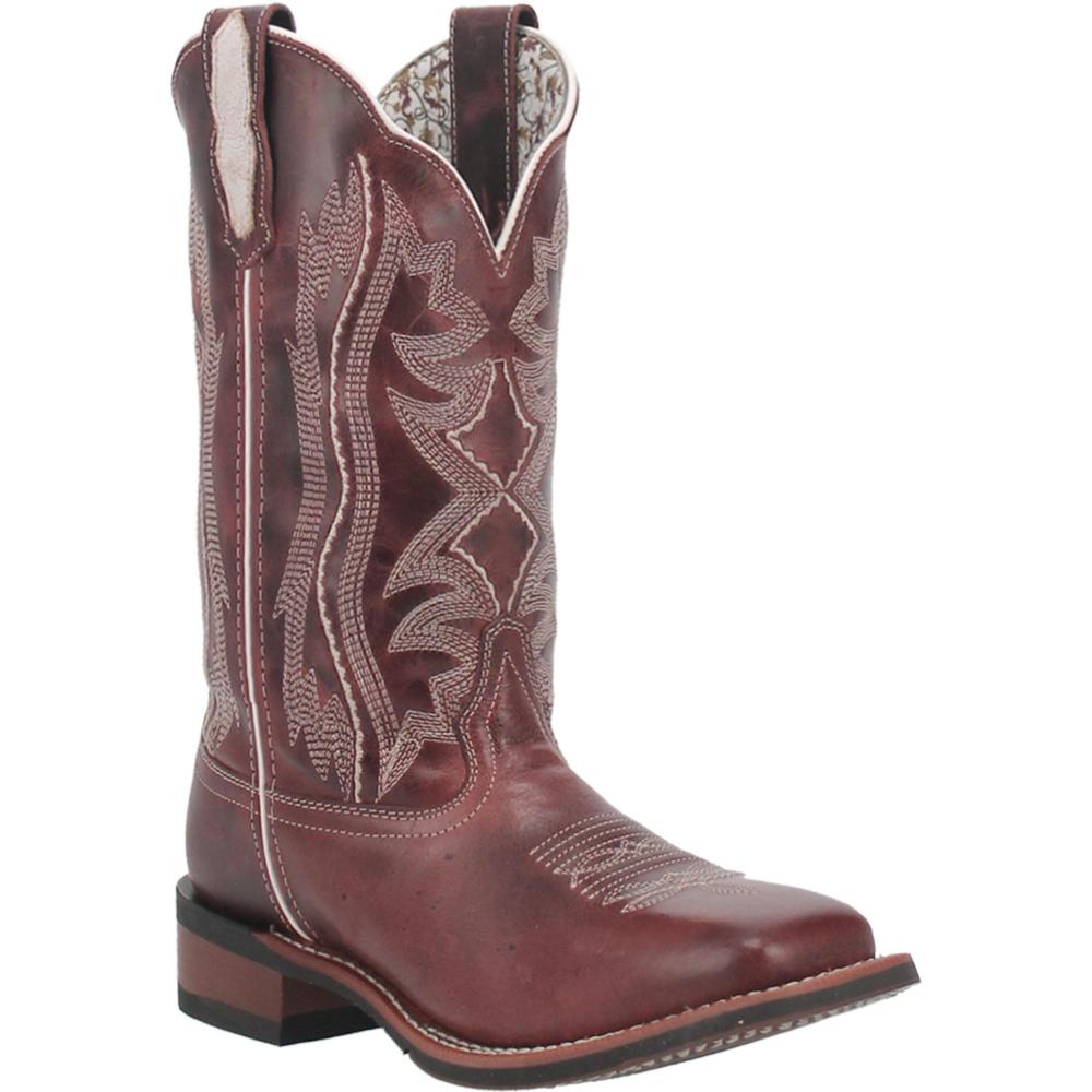Laredo Willa Wine Womens SquareToe Cowgirl Boot