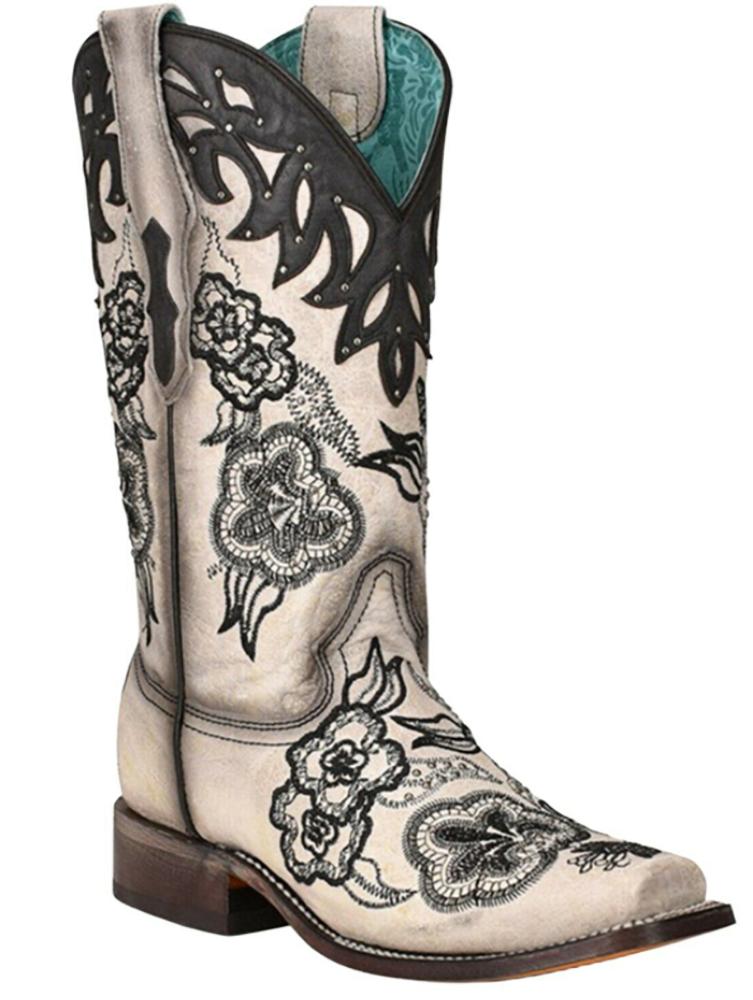 Corral Womens White Overlay Western Boot