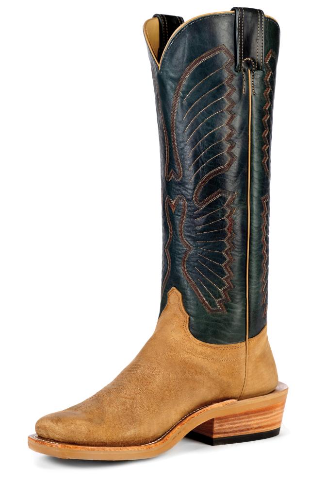 Olathe Sand Angry Elk Tall 16 Inch Regal Blue Top Smooth Rubber Sole Mens Boot