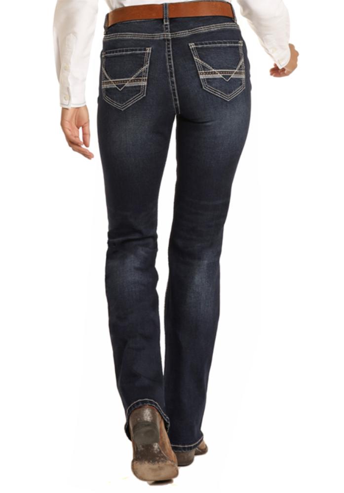 Rock and Roll Cowgirl Womens Relaxed MidRise Straight Leg Jean
