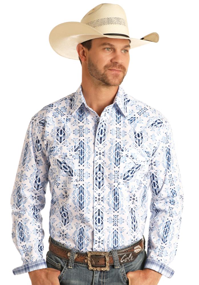 Rough Stock Aztec Snap Mens Shirt