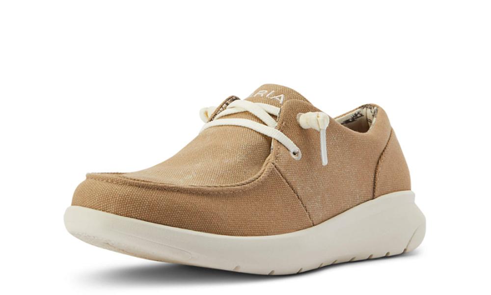 Ariat Womens Hilo Washed Tan Canvas Casual Shoe