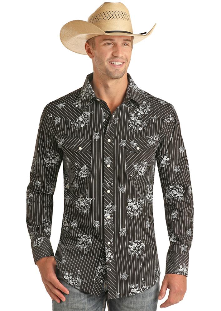 Rock and Roll Vintage 46 Modern Fit Retro Snap Mens Shirt