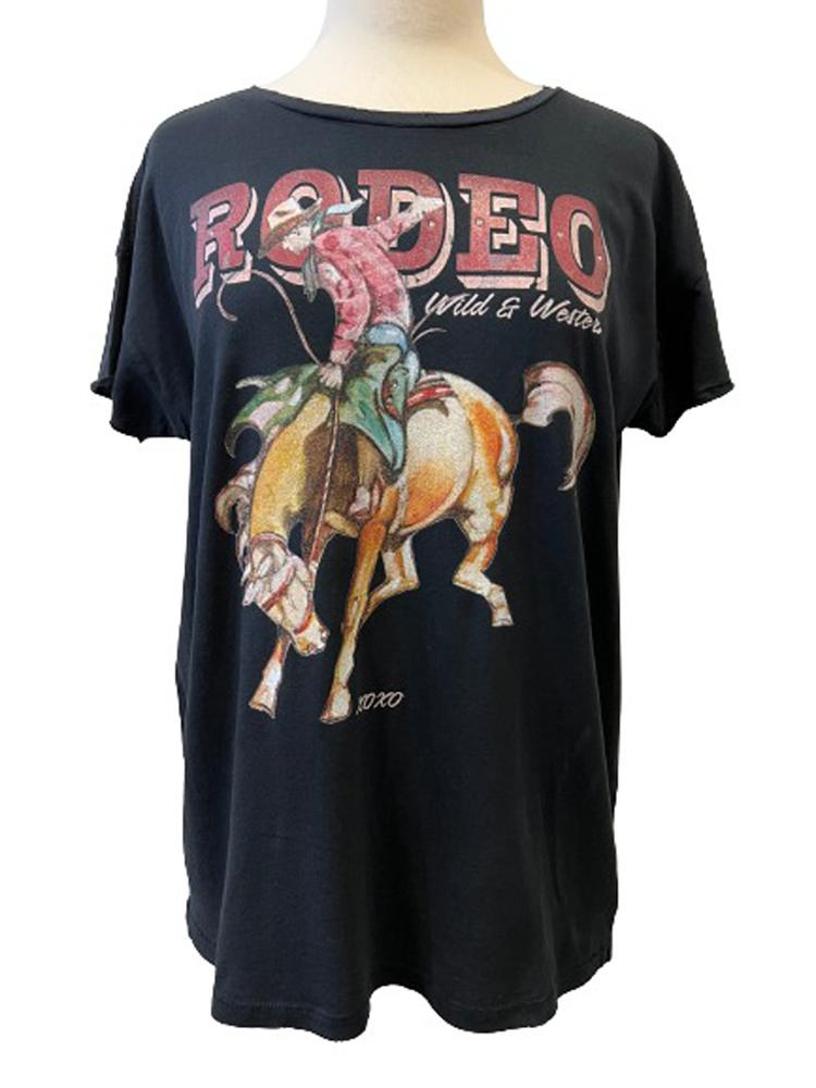 XOXO Womens Rodeo Tee with Crystals
